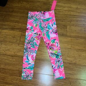 Lilly pulitzer girls Maia legging in cockatoo pink paws for a Cause L&XL (12-14)